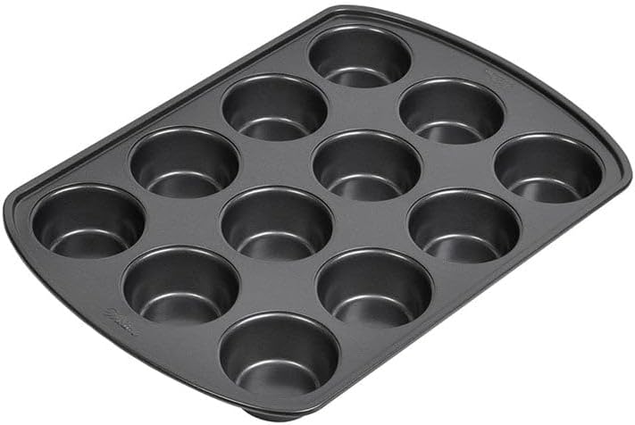 Wilton Gold Premium Non-Stick Warp-Resistant Bakeware, Made without PFAs, Muffin Pan, 12-cup, 10.5 x 15 x 1.4 in, Packaging May Vary