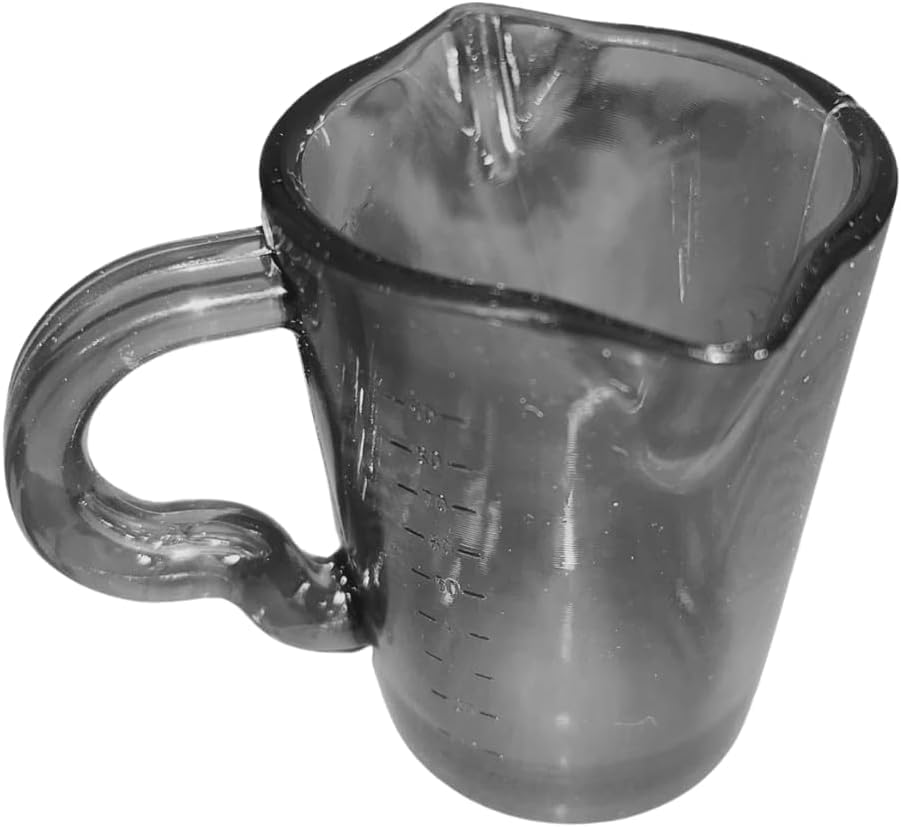 Rattleware Smoked 3 Oz Plastic Barista Pitcher - Heavyweight Plastic Design with 2 Spouts - Ideal for Espresso Shots, Baking, and Laboratory Use