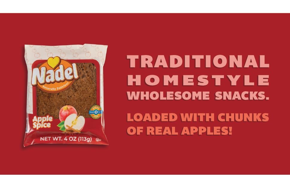 Nadel - Naturally Delicious Sweet Breads Variety Pack (Banana Chocolate Chip, Vanilla Pound Cake, Apple Spice, Pumpkin Spice). (12 Pack, 3 Breads Per Flavor)
