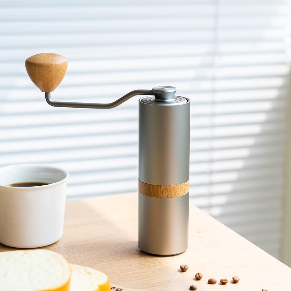 Manual Coffee Grinder Adjustable Setting,Portable Manual Grinder Conical Ceramic Burr Stainless Steel,Capacity 30g