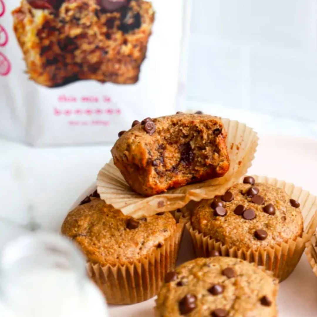 GoNanas Chocolate Chip Oat Flour Banana Bread Mix, Suitable for Plant Based Vegan Diets, Gluten Free Dairy Free Snacks, Healthy Snacks For Adults, Muffin Mix, Nut Free, Cupcakes Dessert, NON-GMO, 1pk