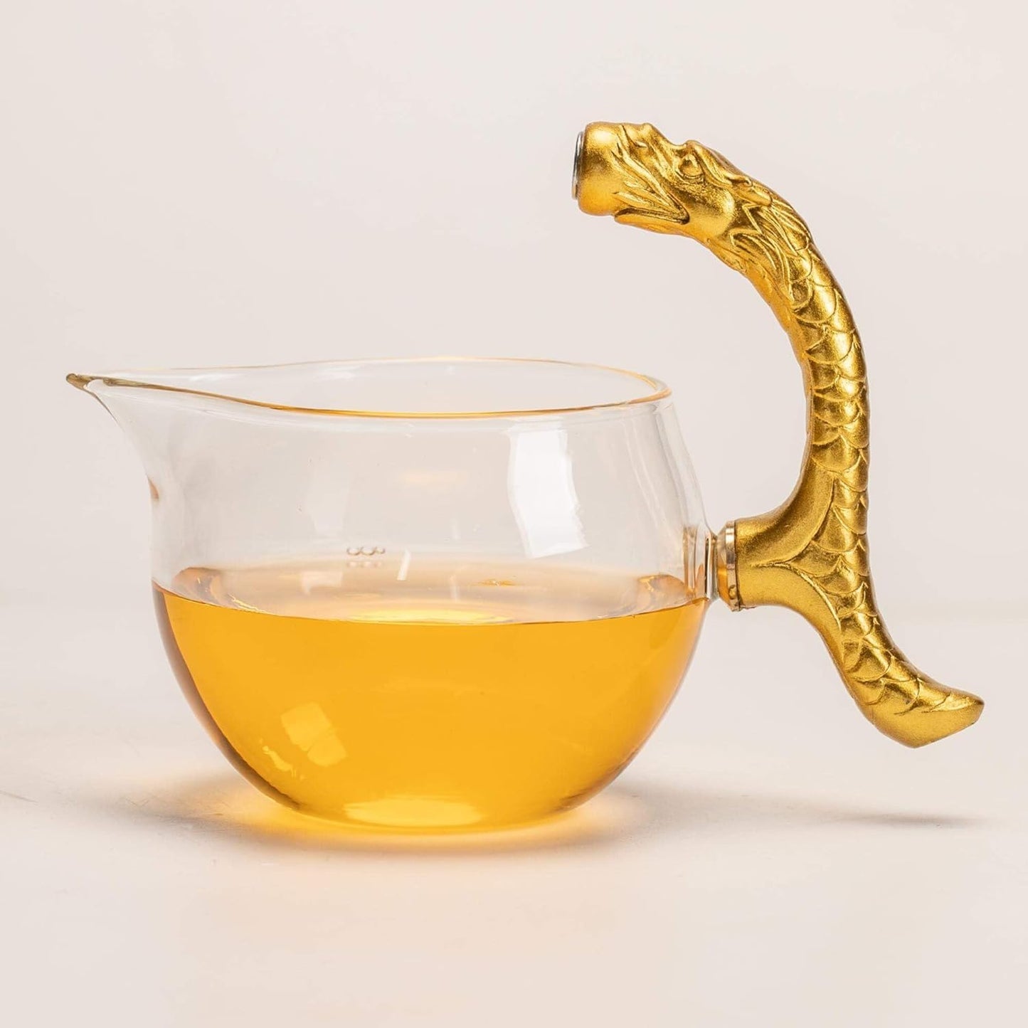 Glass Teapot Set with Infuser Semi Automatic Dragon Tea Set (Golden teapot)