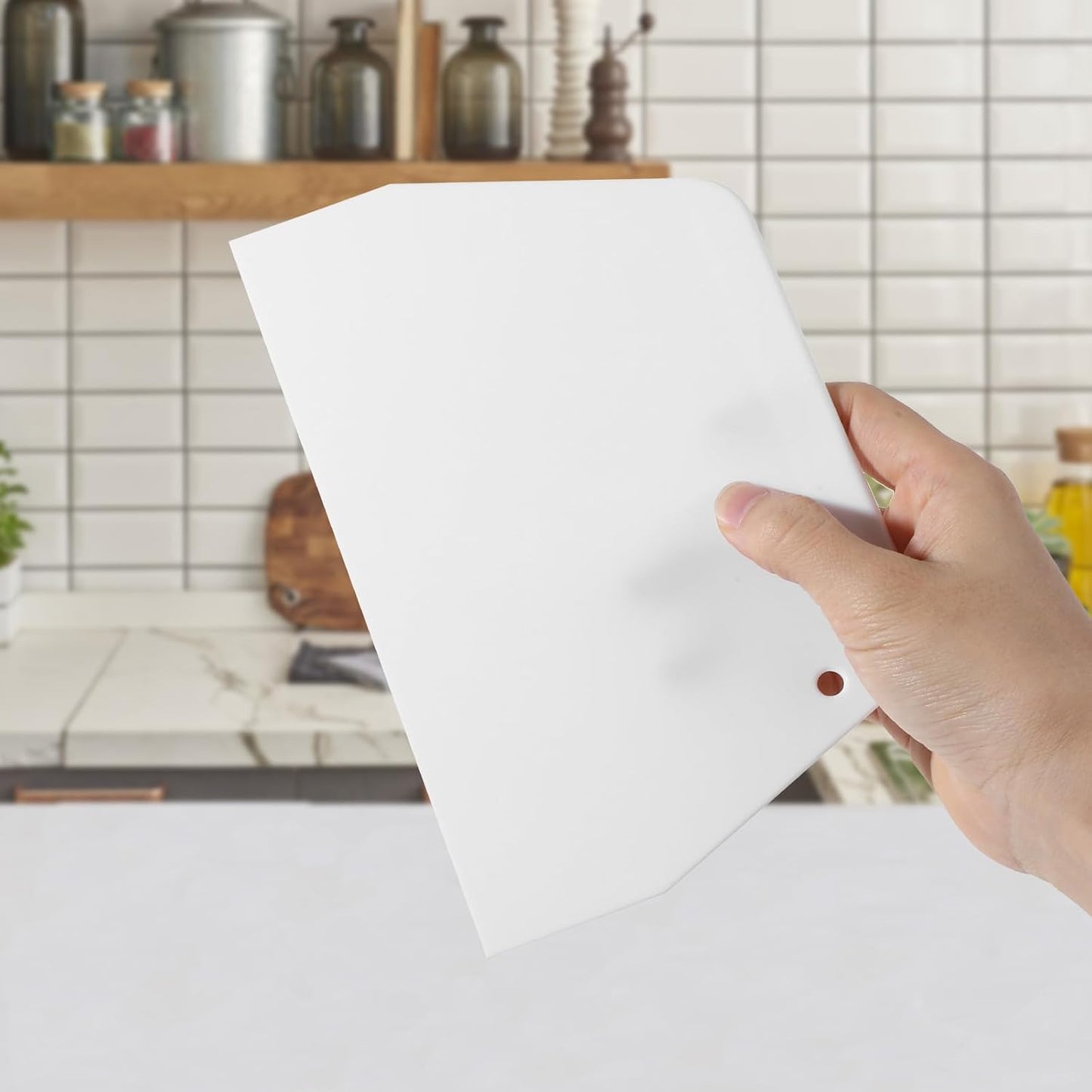 3 Pcs Plastic Dough Scraper Food Scraper Bowl Scraper Set Dough Cutters for Bread Cake Pastry Pizza Making