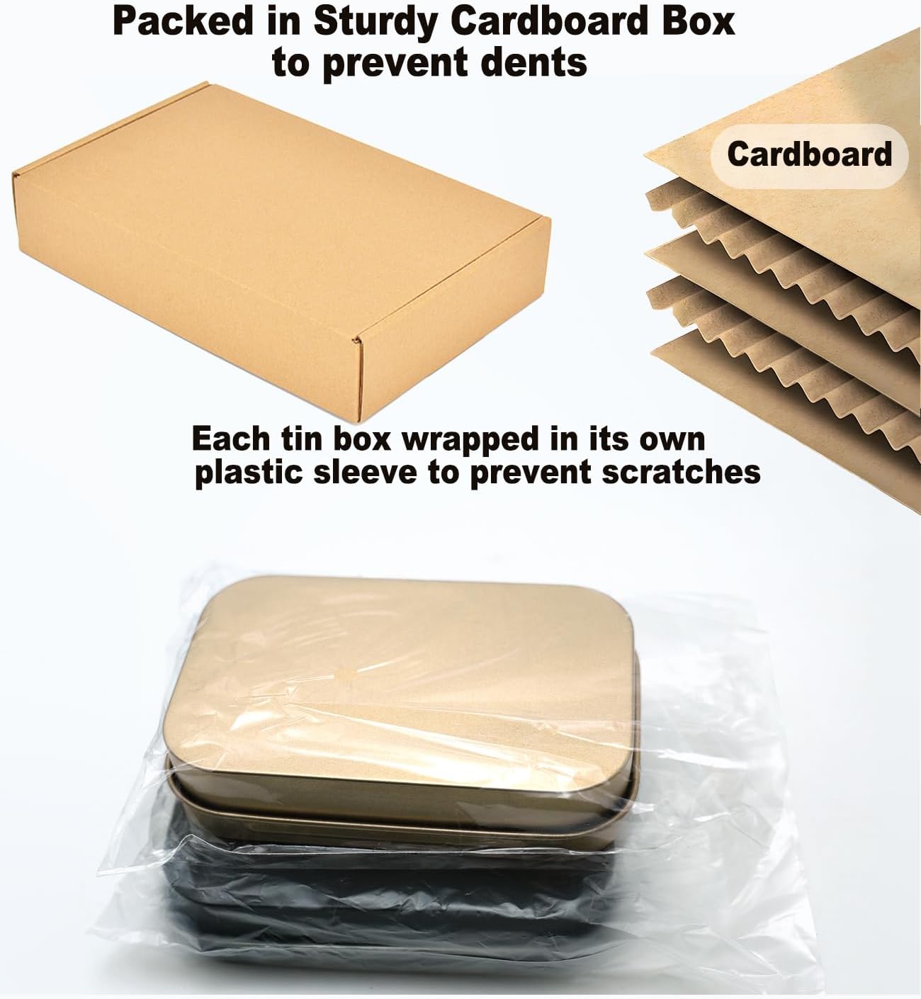 Small Metal Box With Lid-Cookie Tins Metal Tins With Lids Lens Wipes Storage Container Mini Portable Box,Empty Hinged Tin,For Organize Mint Candy Jar,Sewing (White, 6 Pcs 3.7" x 2.4" x 0.8")