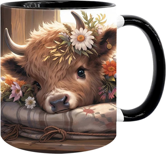 Highland Cow Gifts for Woman, Highland Cow Coffee Mug, Cow Iced Coffee Cup, Western Cow Gifts, Cow Gifts Set for Women Cow Lovers, Cow Drinking cup,11oz Mug