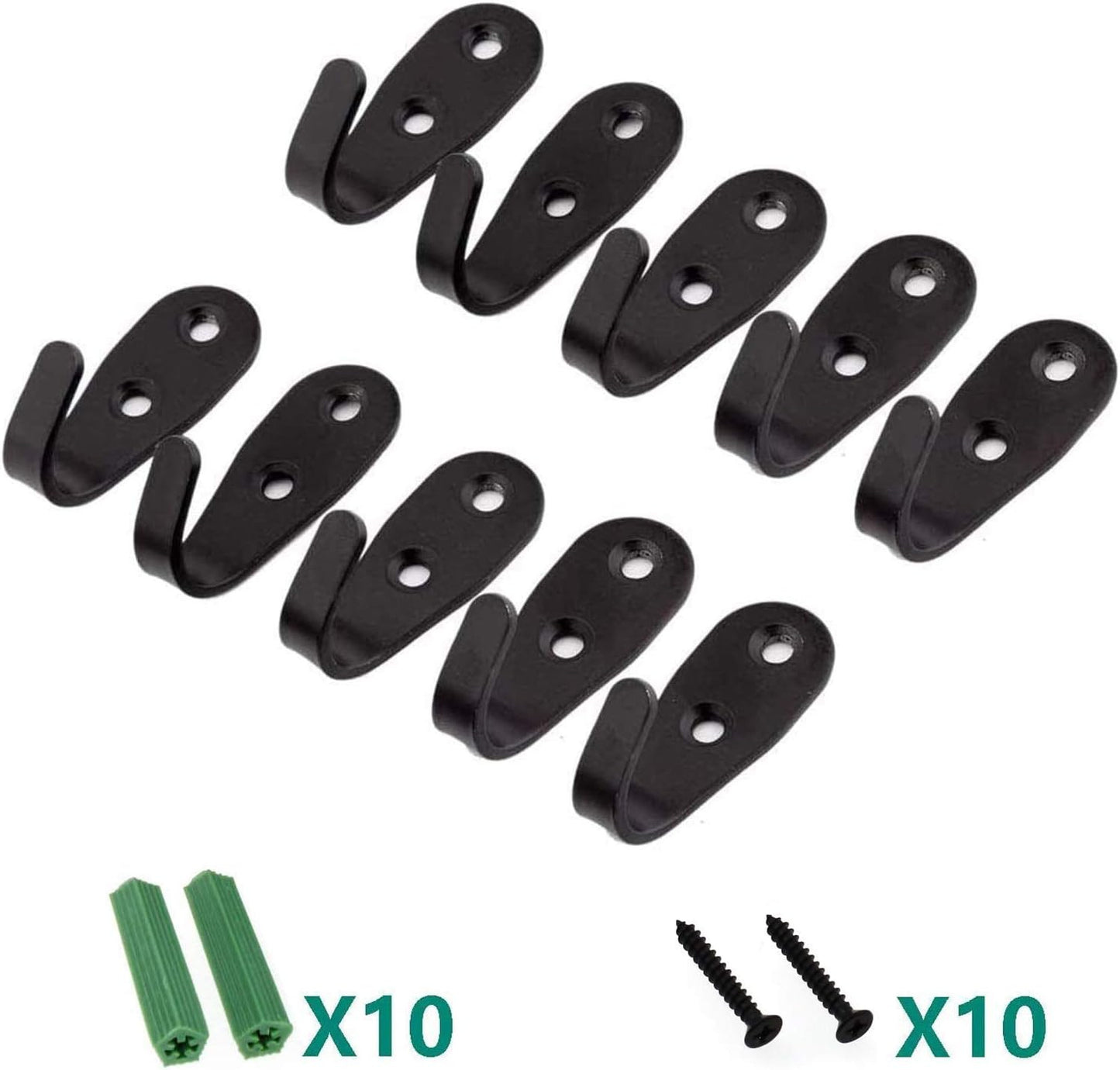 Heavy Duty Wall Hooks,Stainless Steel Screw On Hooks for Hanging Coats Plants Towels Keys Hats,Waterproof Single Shower Hanger Hooks for Garage Kitchen Bathroom 10 PCS (U Shape Large)