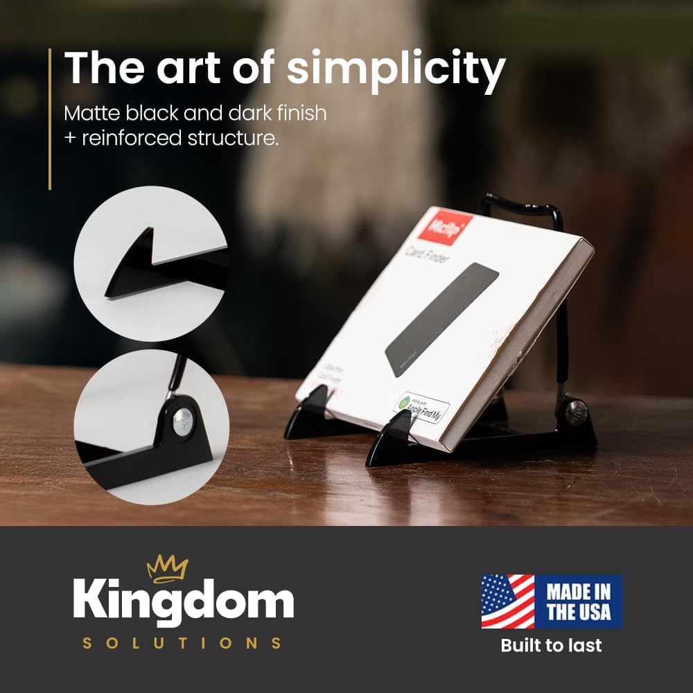 KINGDOM SOLUTIONS MADE IN USA 2-Pack Adjustable Acrylic Easels - Plate Stand - Sturdy Book Stand for Art, Pictures, Plates, Frames - Unique on the Market