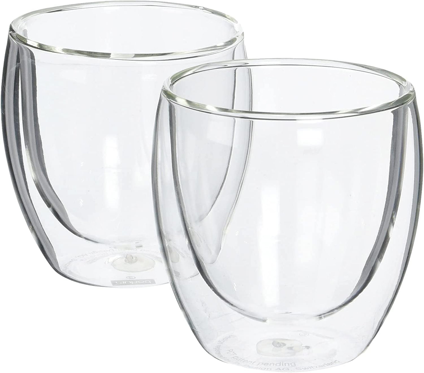 Octavius Double Wall Glass Cup Set | Perfect for Hot & Cold Beverage Lovers | (Set of 2) 8 Ounces Glass Clear Coffee Cups | Cups For Tea, Cappuccino, Latte, Hot Beverages Cup