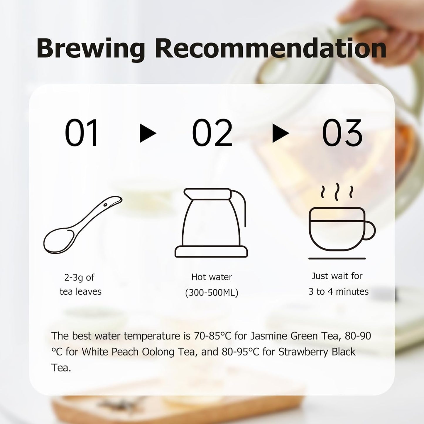 HANFANGLING Tea Gift Box, White Peach Oolong Tea, Jasmine Green Tea, Strawberry Black Tea, Three Fruit Tea Combinations, Beautifully Gift Boxed, Perfect as a Gift for Tea Love