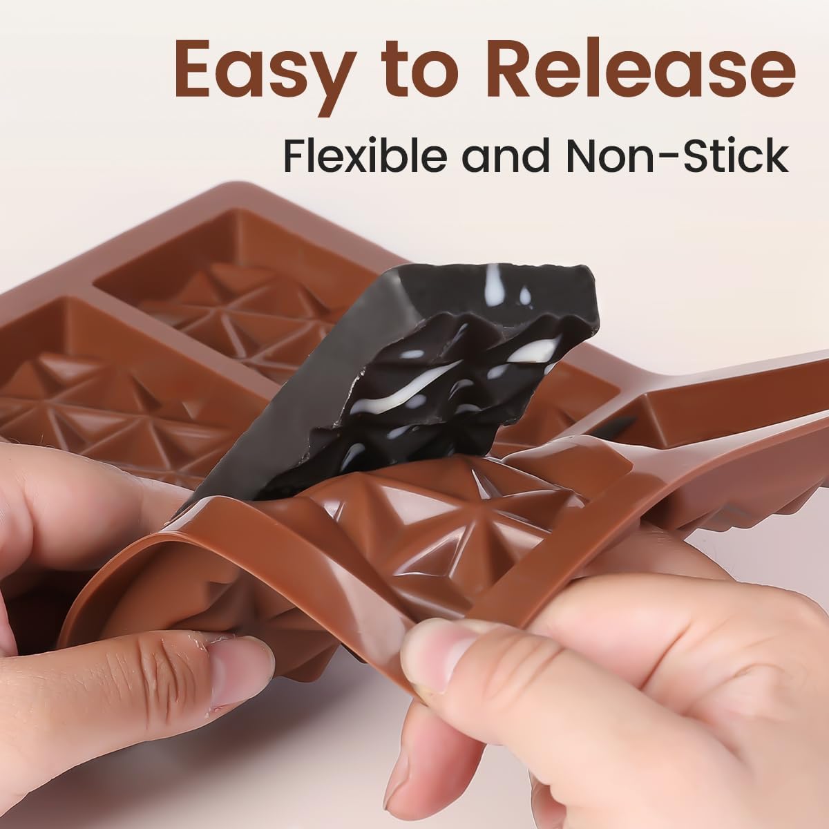 Deep Chocolate Bar Mold, Thick Silicone Chocolate Bar Mold for Stuffed Chocolate Bar, Wax Melt, Candy Bar Mold 2 Pack