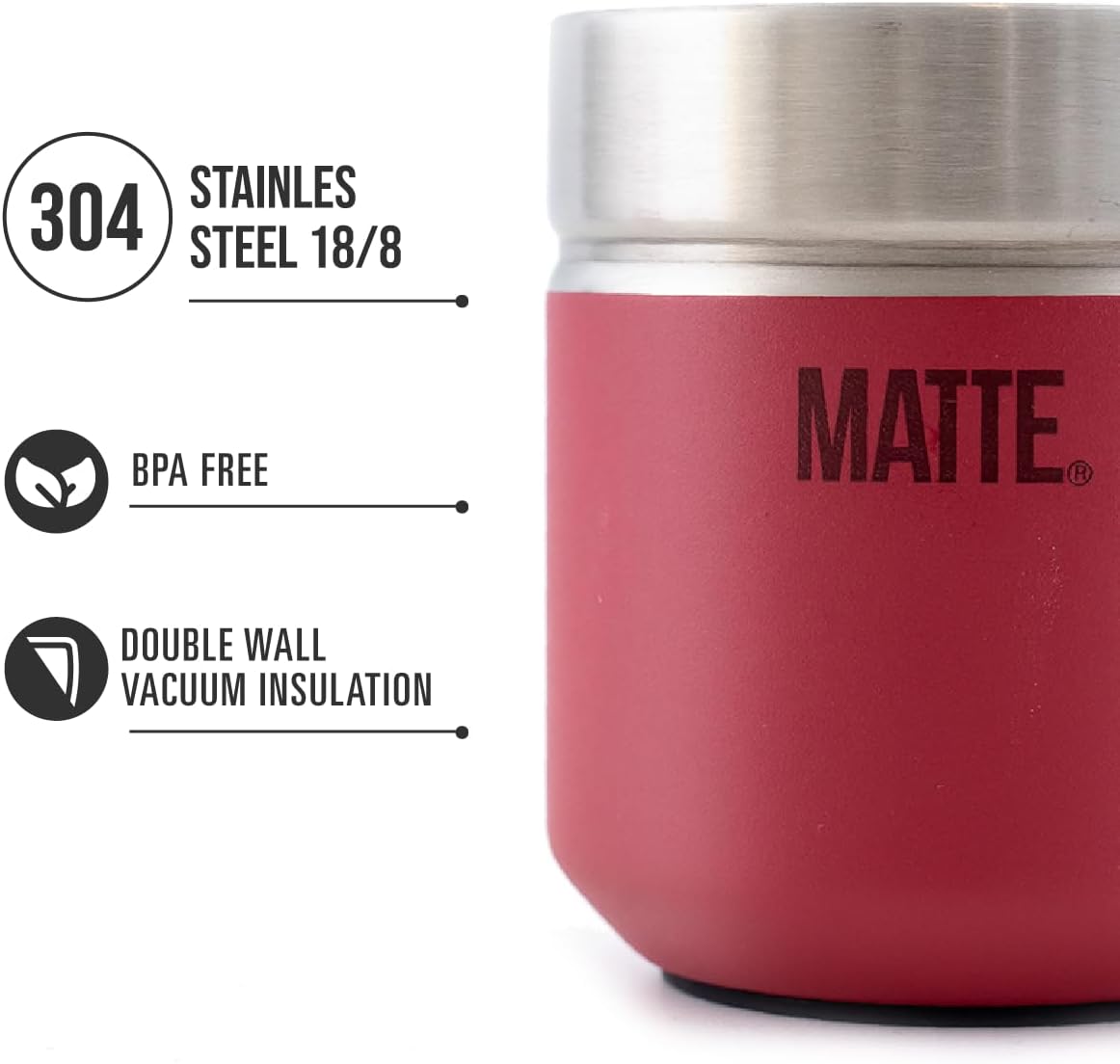 Matte 6.5 oz Yerba Mate Gourd and Bombilla Set - Includes DS Pro Box - BPA Free Yerba Mate Set Kit with Mate Straw, Elegant Design, Non-Slip Base (Scarlet)