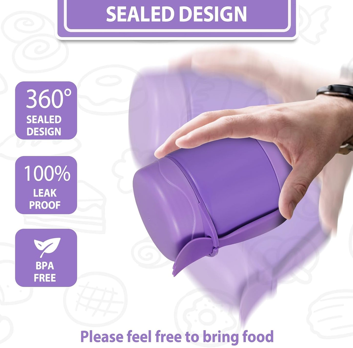 10oz Soup Thermo for Hot Food Kids,Lunch Thermo Kids Food Jar with Spoon Hot Insulated Food Containers,Leak Proof Stainless Steel Wide Mouth Lunch Food Thermo Jar for School(Purple)