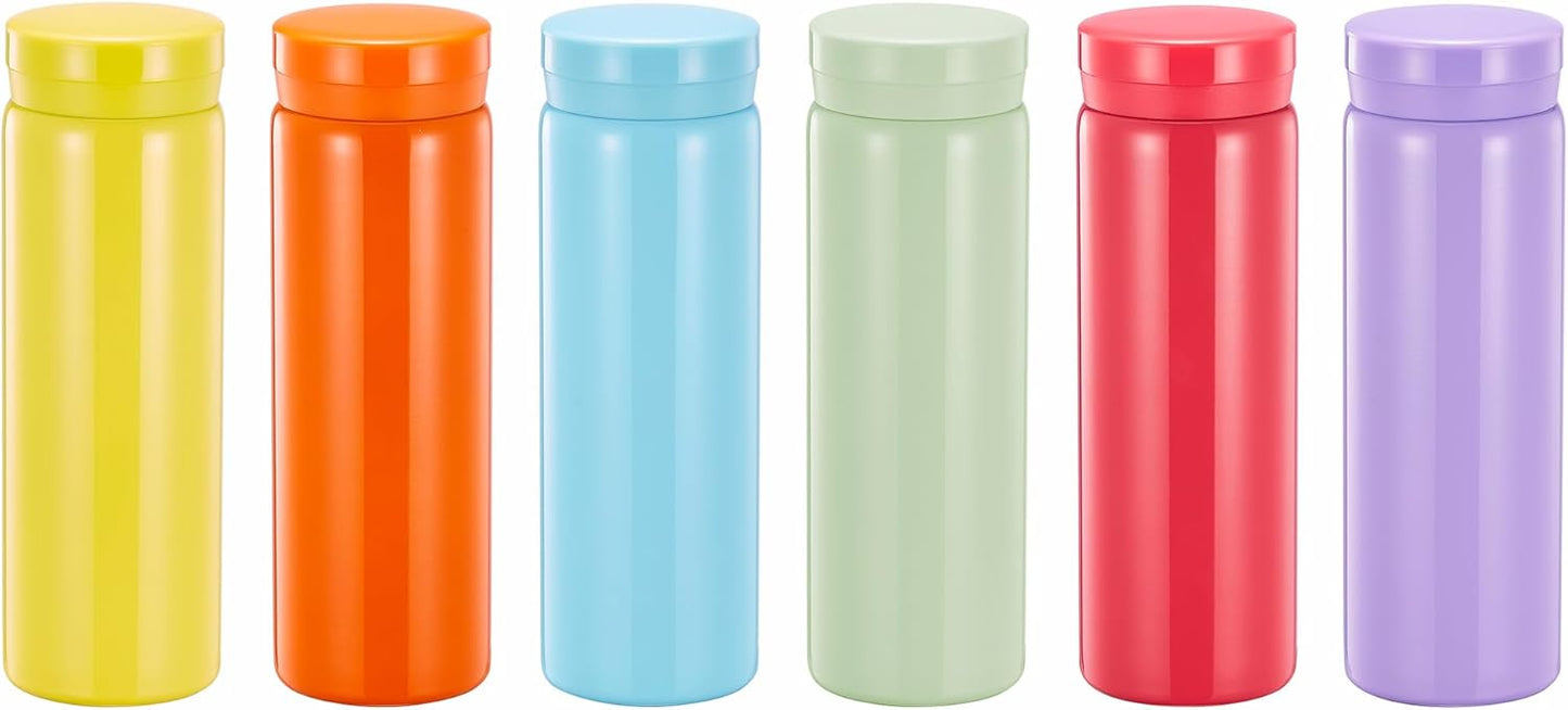 10oz Mini Water Bottle Stainless Steel Thermos Small Flask - Insulated Vacuum, Leak Proof, Keeps Drinks Hot/Cold - Ideal for Coffee, Tea, Water-6PC