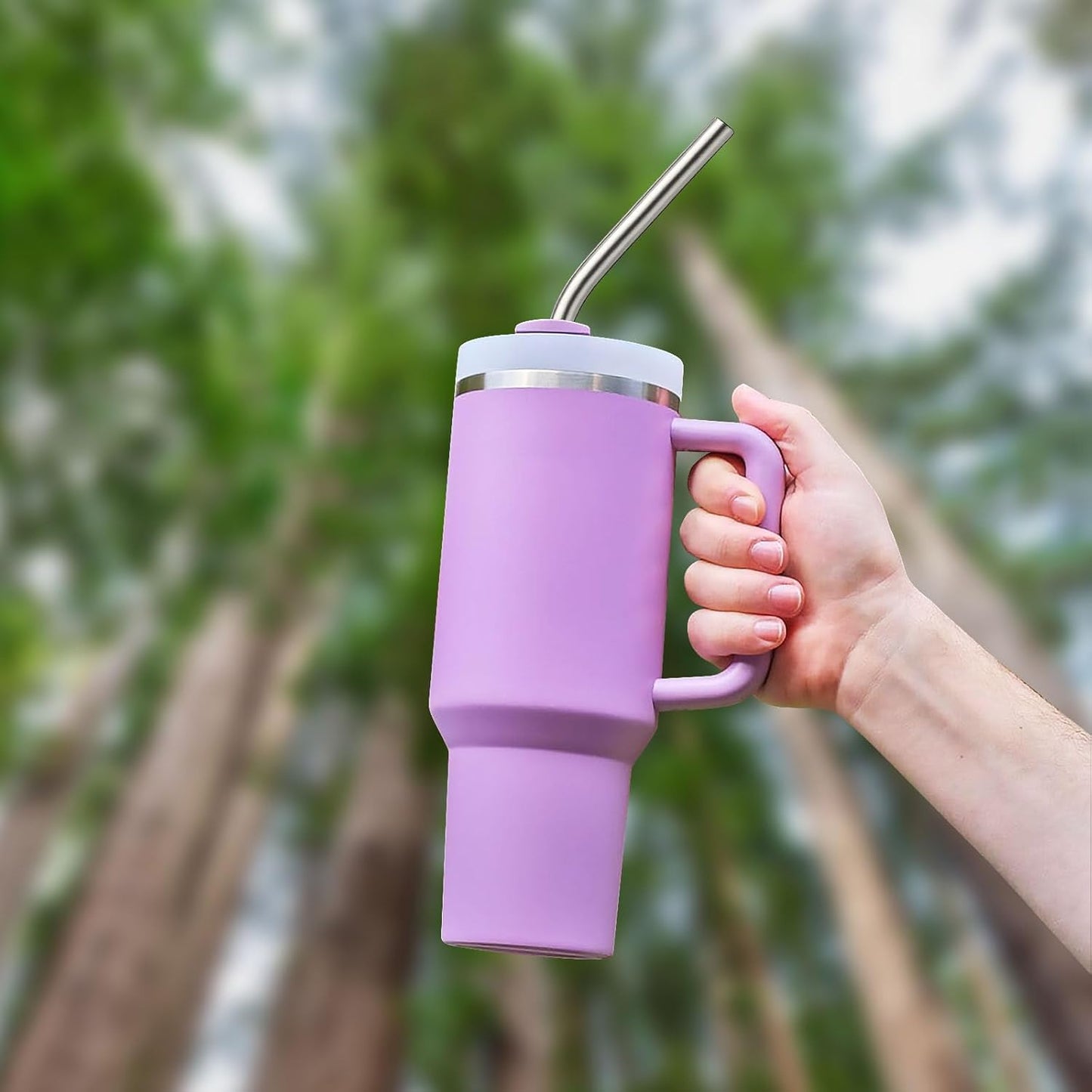 6 Pack Stainless Steel Straw Replacement for Stanley 40 oz 30 oz Tumbler,3 Straight + 3 Curved BPA Free Reusable Metal Straws with Cleaning Brush, 12Inch Long Drinking Reusable Accessories