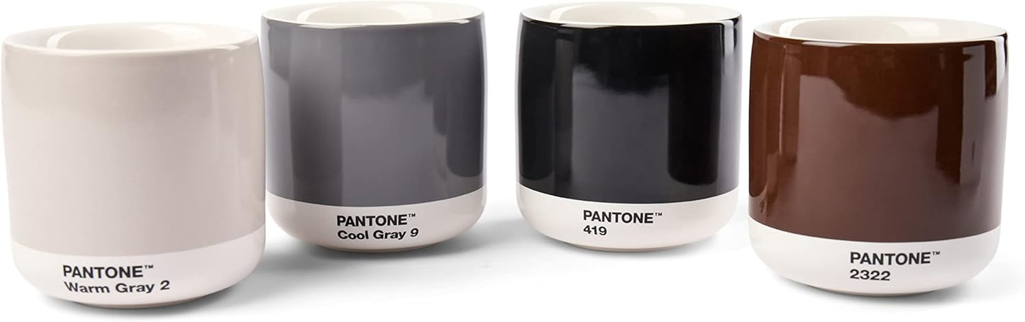 Copenhagen Design Pantone Latte Cup - Double Wall Thermo - Cappuccino Handleless Mug - 7.44oz/220ml, Black 419