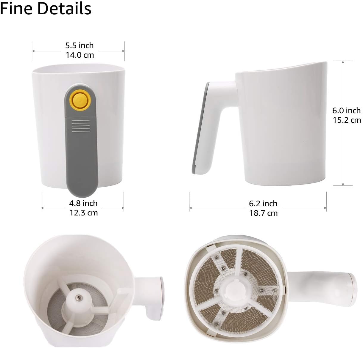 Battery Operated Electric Flour Sifter For Baking, Efficient and Effortless, Friendly to Arthritis Joint Pain, 4 Cup Large Capacity, Washable Bowl Easy to Clean, Safe Fine Stainless Steel Mesh Sieve