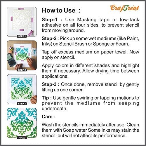 CrafTreat Reusable Cheetah Print Stencil – 6x6 Inch Cheetah Skin Pattern for Cake Decorating, Furniture Painting, DIY Crafts, and Home Décor Projects