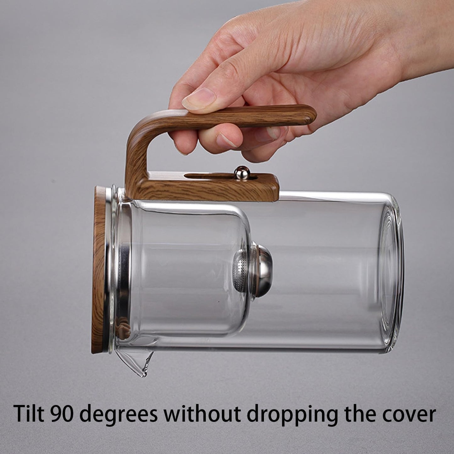 Enchanti Tea Pot, Witchcraft Magic Glass Teapot with Infuser Strainer and Lid for Loose Leaf Tea Herbal, Magnetic Water Separation Tea Maker Kettle with Cups Clear Enchantipot (1000ml)