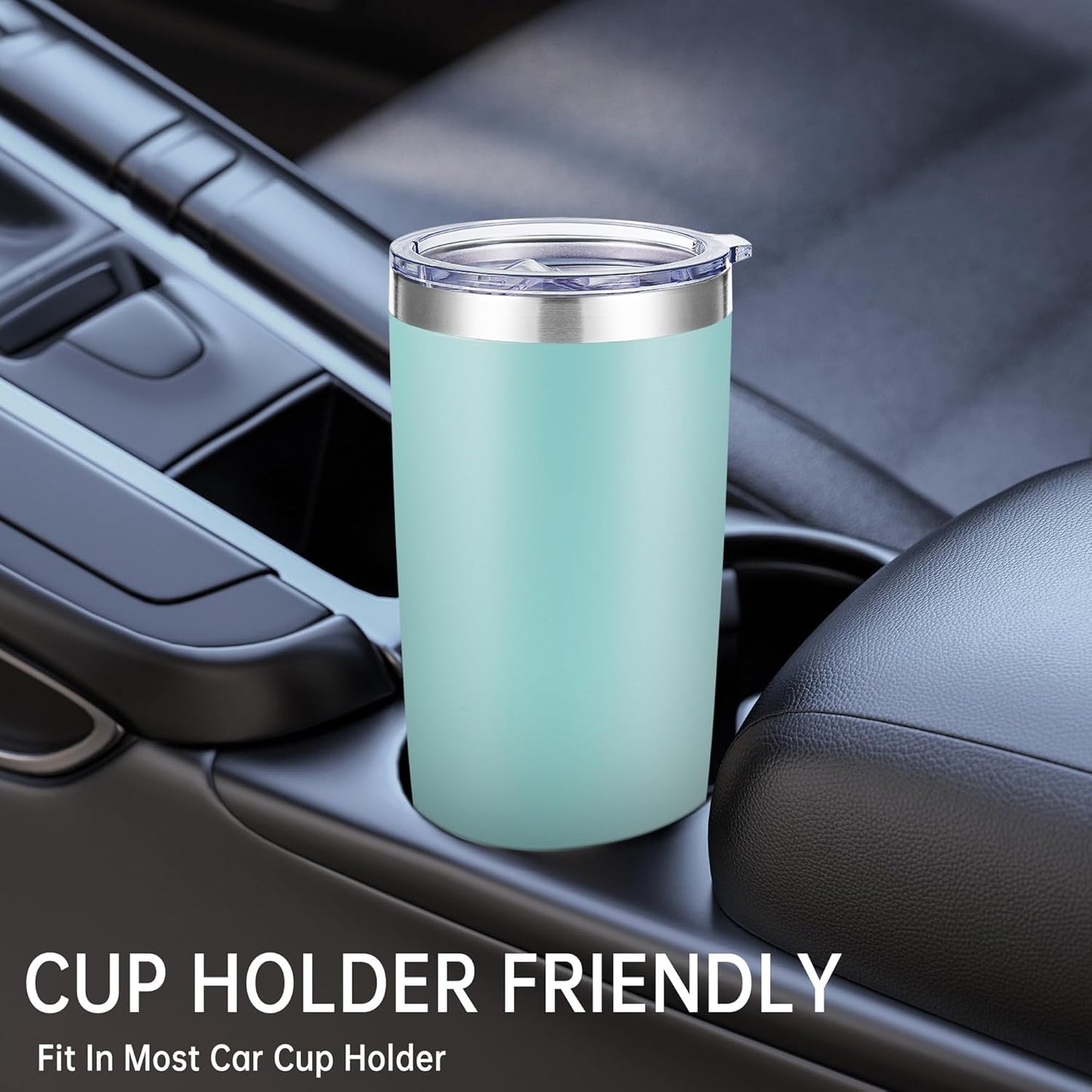 20 oz Tumblers Bulk Stainless Steel Tumbler with Lid Double Wall Vacuum Insulated Coffee Mug 20oz Powder Coated Cup for Hot and Cold Drinks, Turquoise, 12 pack