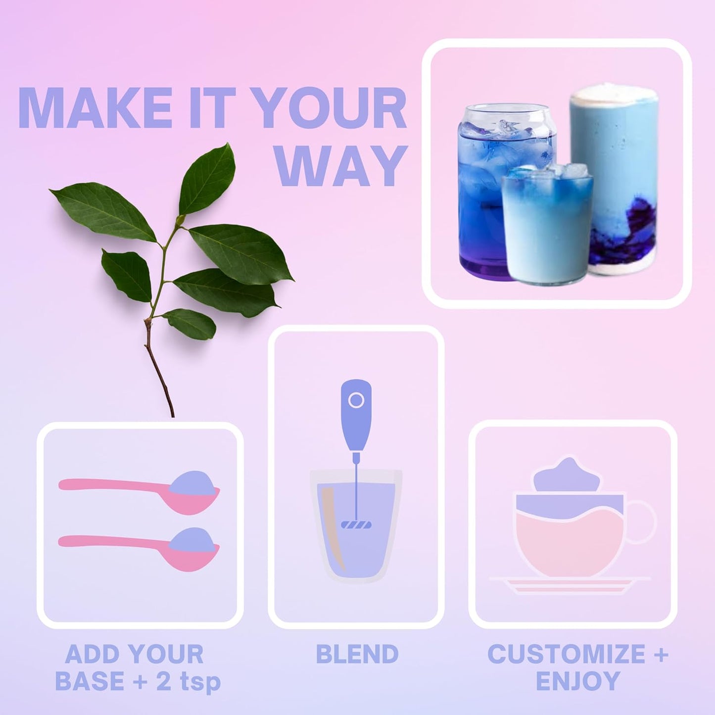 Eleven TLC, Berry Well Superfood Wellness Drink Latte + Mix, Caffeine-Free, or Herbal Tea, Blue Spirulina, Blue Butterfly Pea Flower, Organic Maca, Keto Friendly, Vegan, 63 Servings