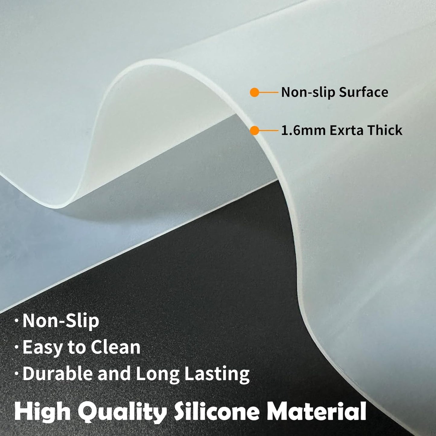 Large Silicone Mats, 78.7”x15.7” Extra Large Silicone Heat Resistant Mat, Countertop Protector, Nonstick Waterproof Mats for Kitchen Counter, Shipped Rolled Up Kitchen Counter Mat, Light Gray