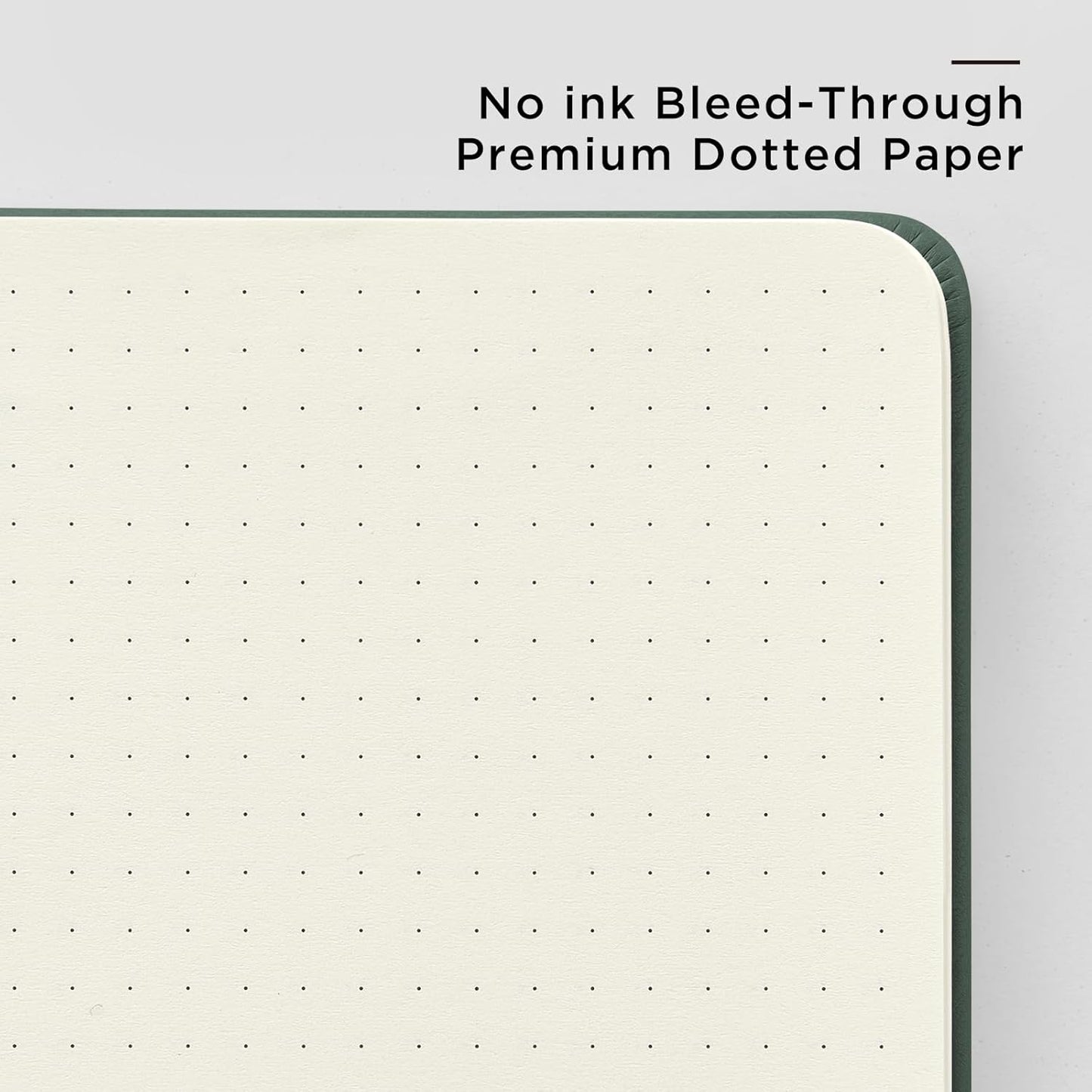 &And Per Se Dotted Journal Notebook, A5 Hardcover Leather Bullet Dotted Journal, 160 Pages 100 gsm Thick Dotted Paper,3 Sheets of Stickers Included - 5.7'' x 8''(Green)