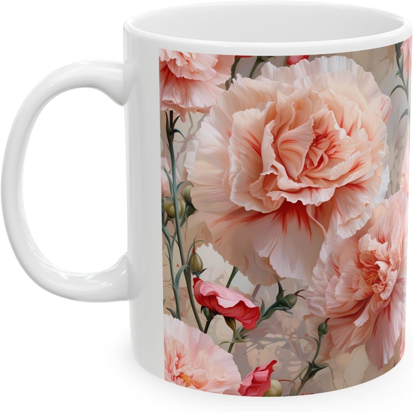 11 OZ Novelty Coffee Mugs - Christmas Gift (Carnation Mug)