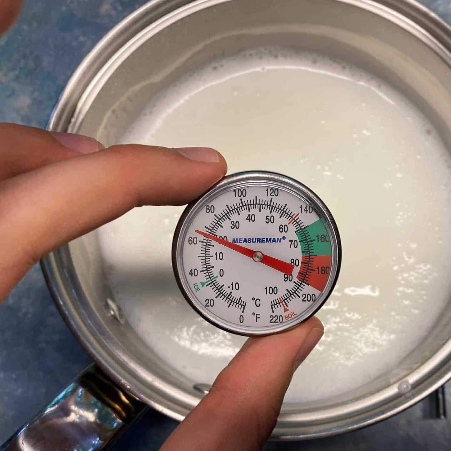 MEASUREMAN Instand Read 2” Dial 0~220℉/℃,Milk Thermometer,Milk Foam,Coffee Drinks Thermometer(2Pack)