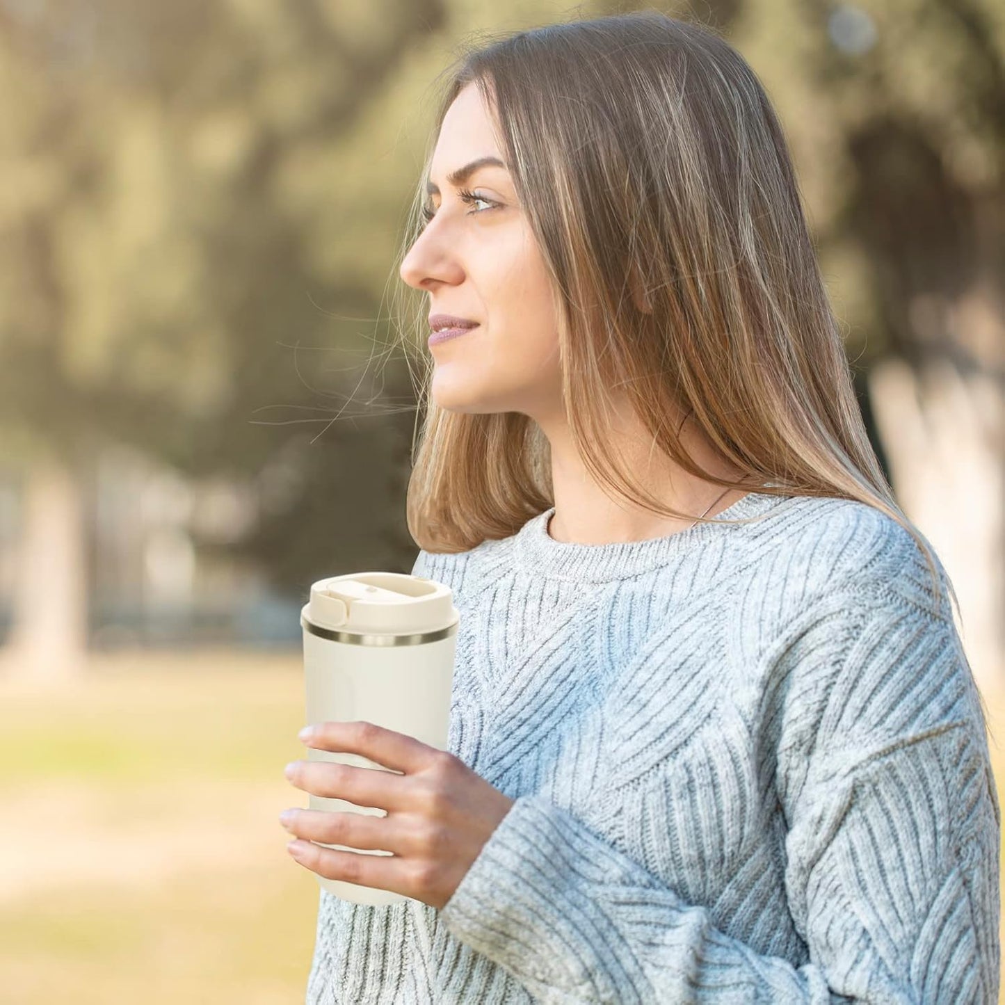 17OZ Vacuum Casual Travel Coffee Mug for Hot/Cold Coffee, Double Walled Stainless Steel Insulated Coffee Tumbler, Thermal Coffee Cup for Home Office