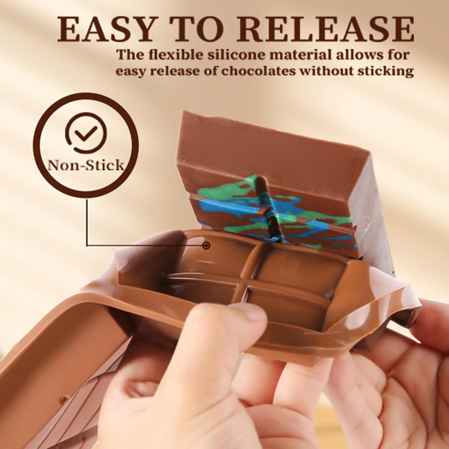1 Inch Deep Chocolate Bar Mold, 3 Cavity Large Dubai Chocolate Molds, Thick Candy Bar Mould for Filling(3 Packs)
