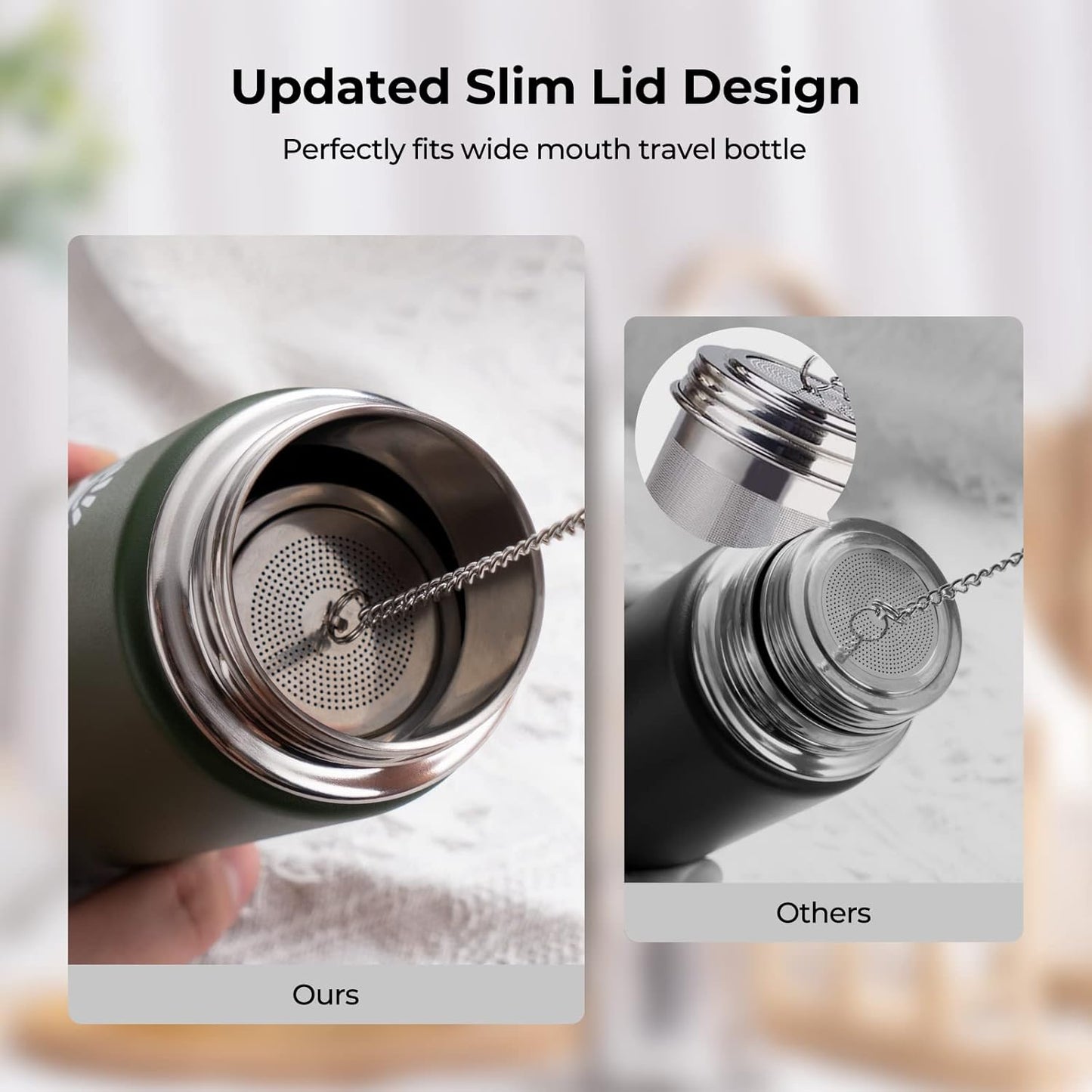 Reinmoson Large Tea Infuser for Loose Tea & Spice Infuser for Cooking, Extra Fine Mesh Tea Strainers, 304 Stainless Steel Loose Leaf Tea Steeper for Black Tea, Rooibos, etc