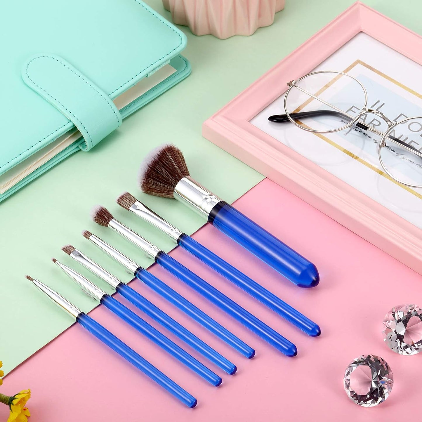 Patelai 10 Pcs Food Safe Paint Brushes Fondant Tools for Cake Baking Chocolate Sugar Cookie Decoration Cake Brushes for Luster Dust Pastry Decorating Supplies with Fondant and Gum Paste Tool(Blue)