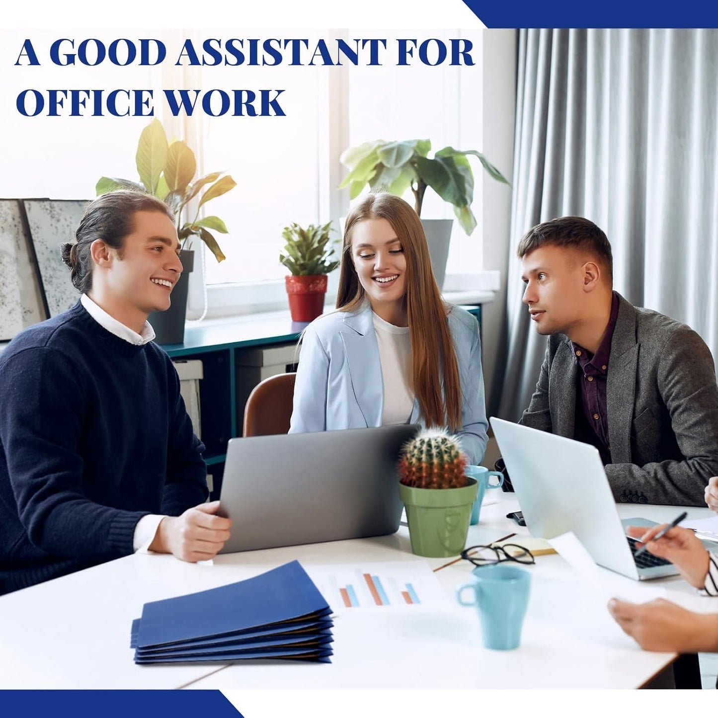 12 Pcs Classification Folders Letter Size, Back to School Supply for Teacher, Student, 3 Dividers Pressboard File Folder Bulk with 2 Fasteners, 3.5 Inch Expanding File Organizer (Dark Blue)