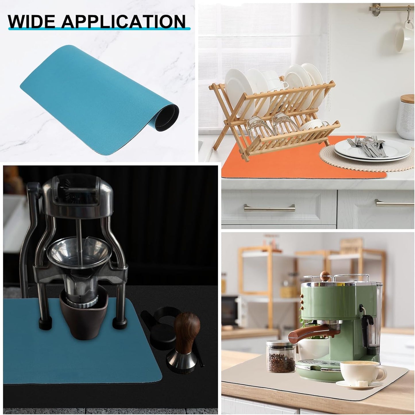 uxcell Silicone Mats for Kitchen Counter, 35.4" x 23.6" Non-Slip Countertop Protector Mat Heat Resistant Coffee Mat Waterproof Table Placemat, Navy Blue