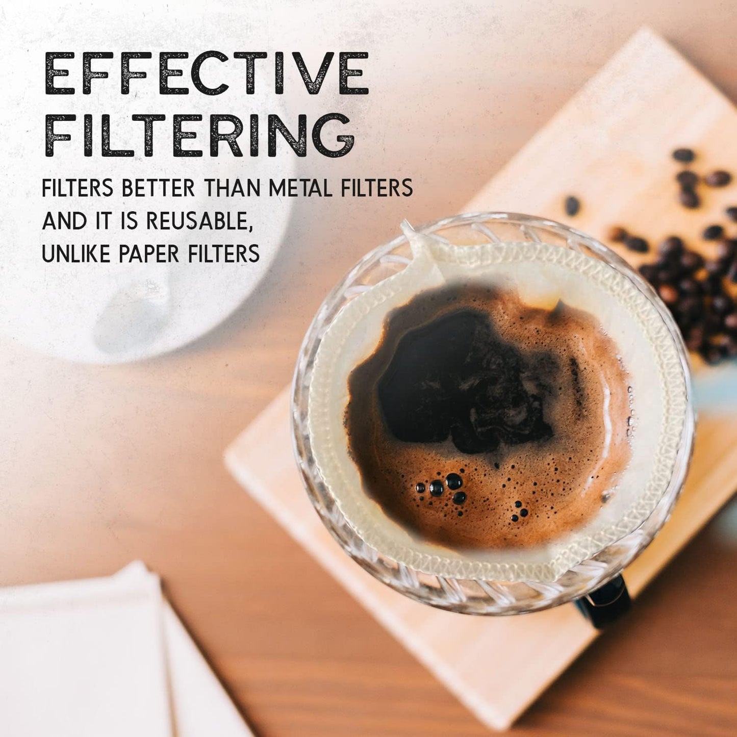 (2-Pack) Reusable Organic Cotton Pour Over Cone Filters for Hario V60 and Chemex Style Style Filters — Pourover Coffee Filter Maker Cup Ceramic, Glass, Plastic Dripper (Size 03, 1-6 Cups)