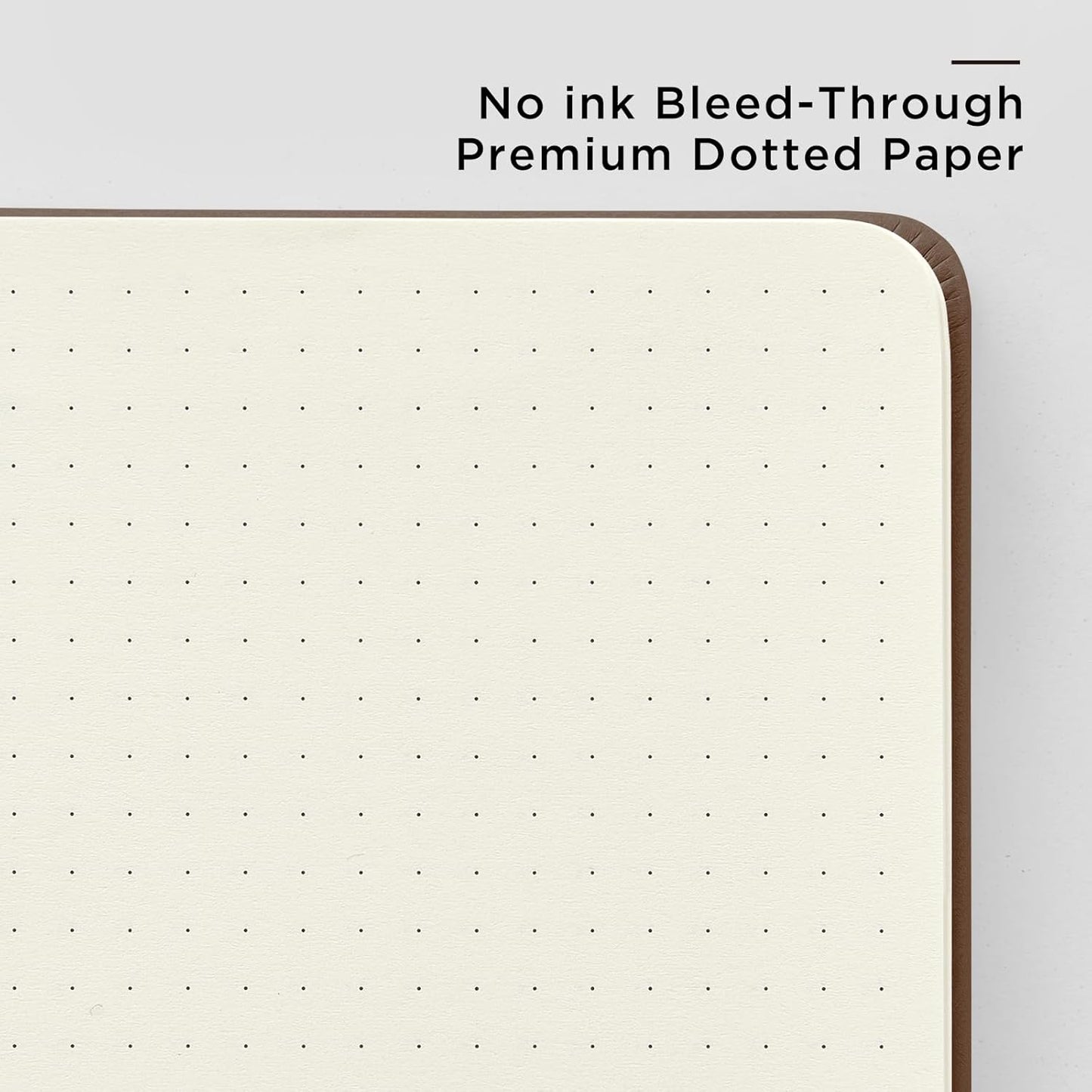 &And Per Se Dotted Journal Notebook, A5 Hardcover Bullet Dotted Journal, 160 Pages 100 gsm Thick Dotted Paper, 3 Sheets of Stickers Included - 5.7'' x 8''(Chocolate)