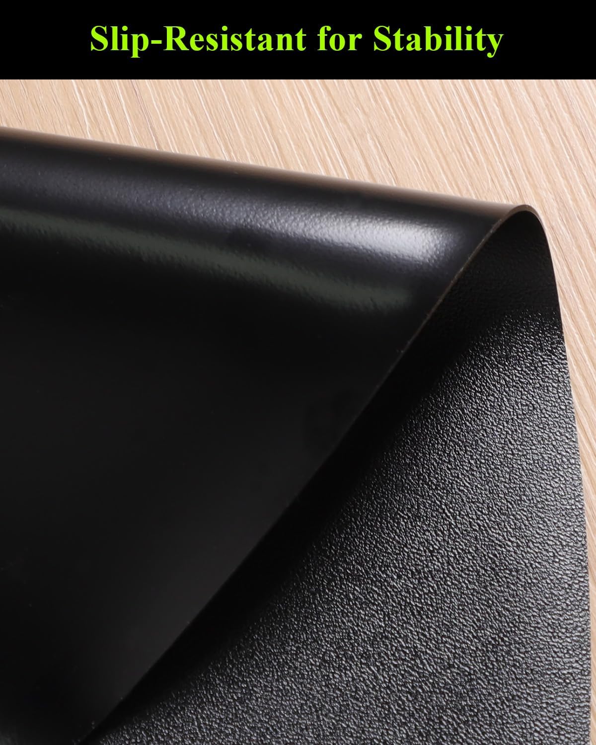 Black Plastic Table Cover Protector, 48" Round Waterproof Easy Flat PVC Desk Pad Mat, 1.5mm Thick Vinyl Table Top Protector for Dining Room Table, Office, Dresser