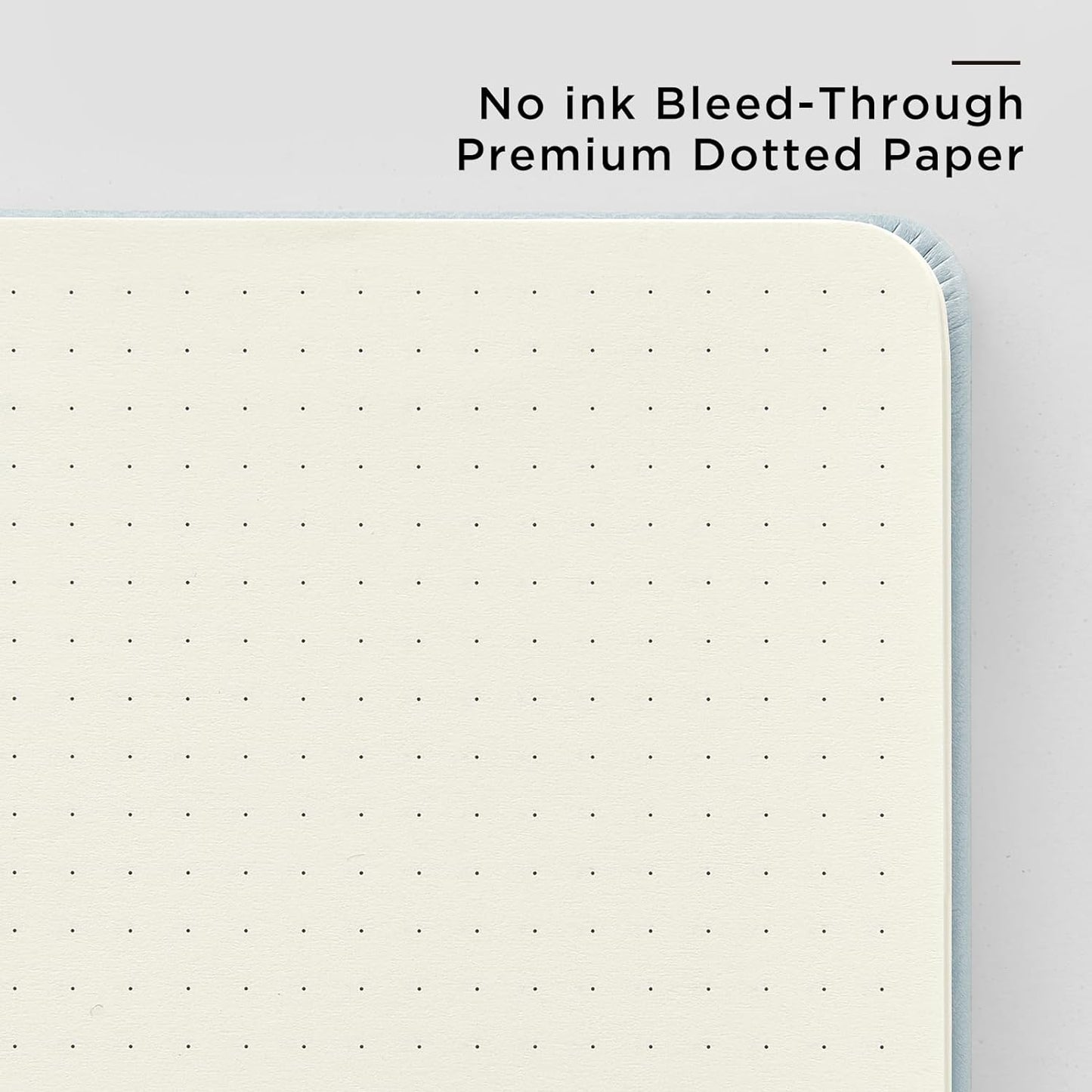 &And Per Se Dotted Journal Notebook, A5 Hardcover Leather Bullet Dotted Journal, 160 Pages 100 gsm Thick Dotted Paper,3 Sheets of Stickers Included - 5.7'' x 8''(Cyan)