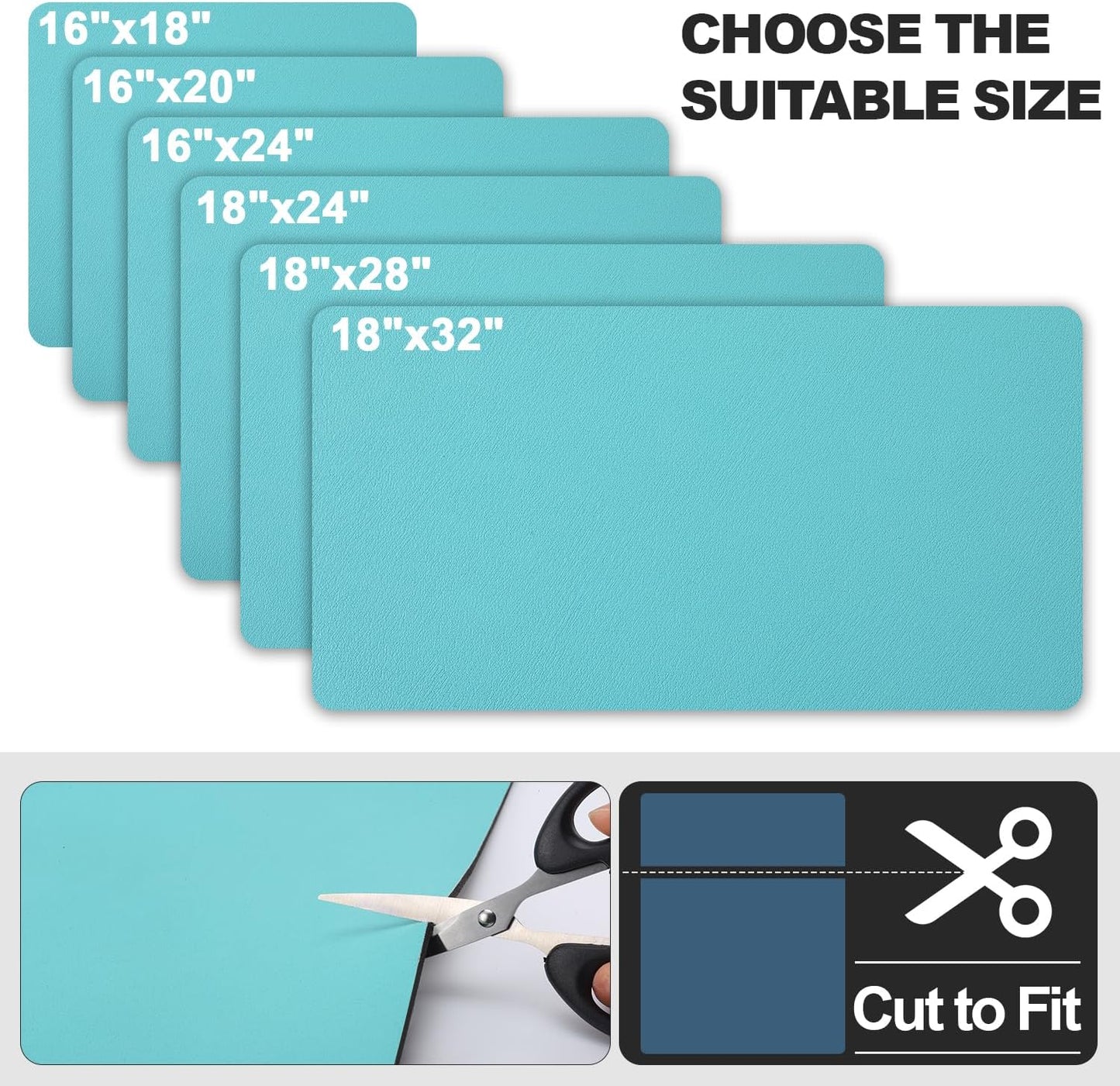 Dish Drying Mat for Kitchen Counter | Coffee Bar Mat for Countertops | Heat Resistant Drainer Mat with Non-slip Rubber Backed | Hide Stain Kitchen Absorbent Draining Mat | Turquoise 18"x24"