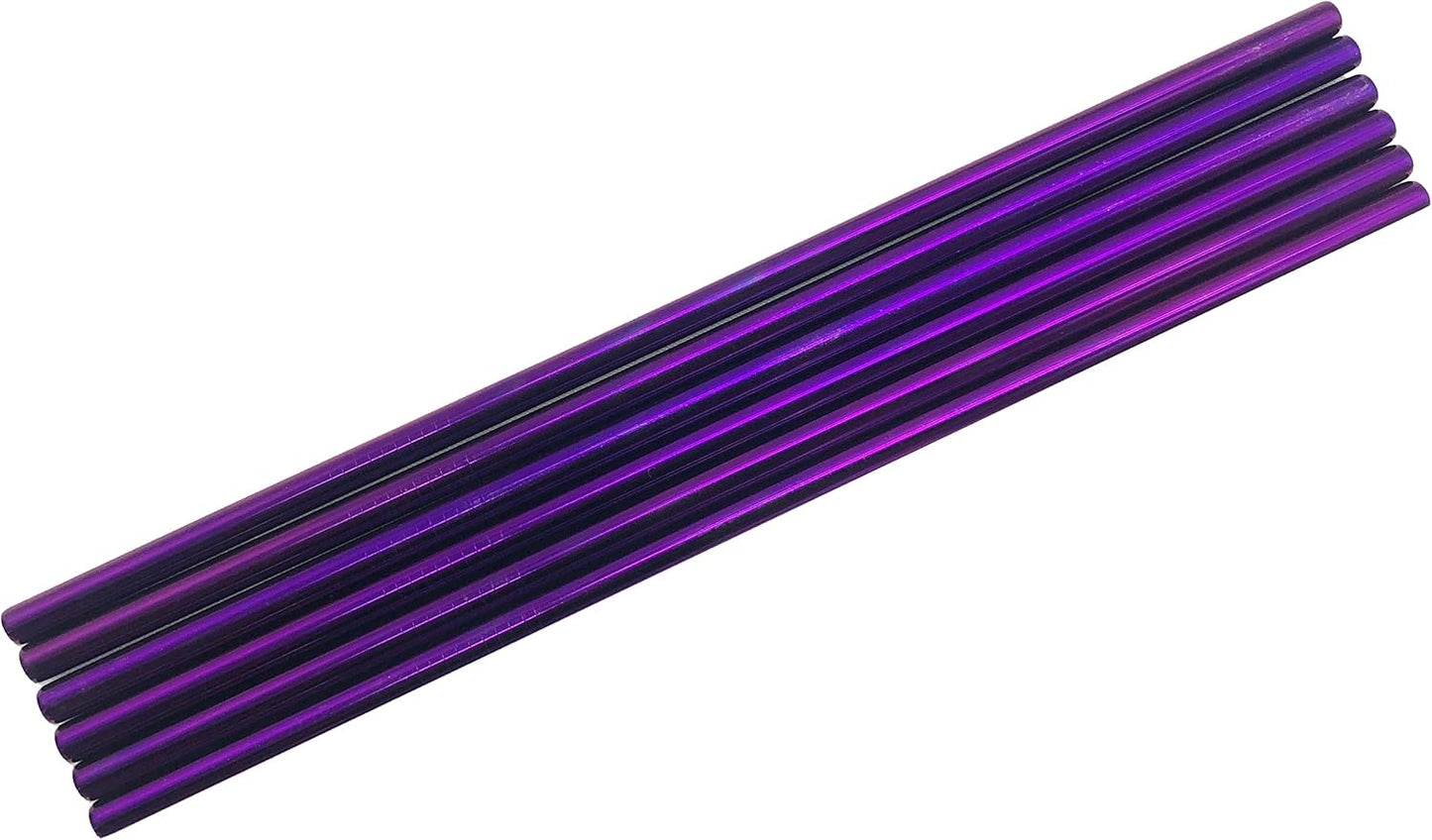 10 Pcs Stainless Steel Straws, Reusable Drinking Straws, Straight Metal Straw Sets with 2 Pcs Cleaning Brushes (8.5 Inch, Purple)