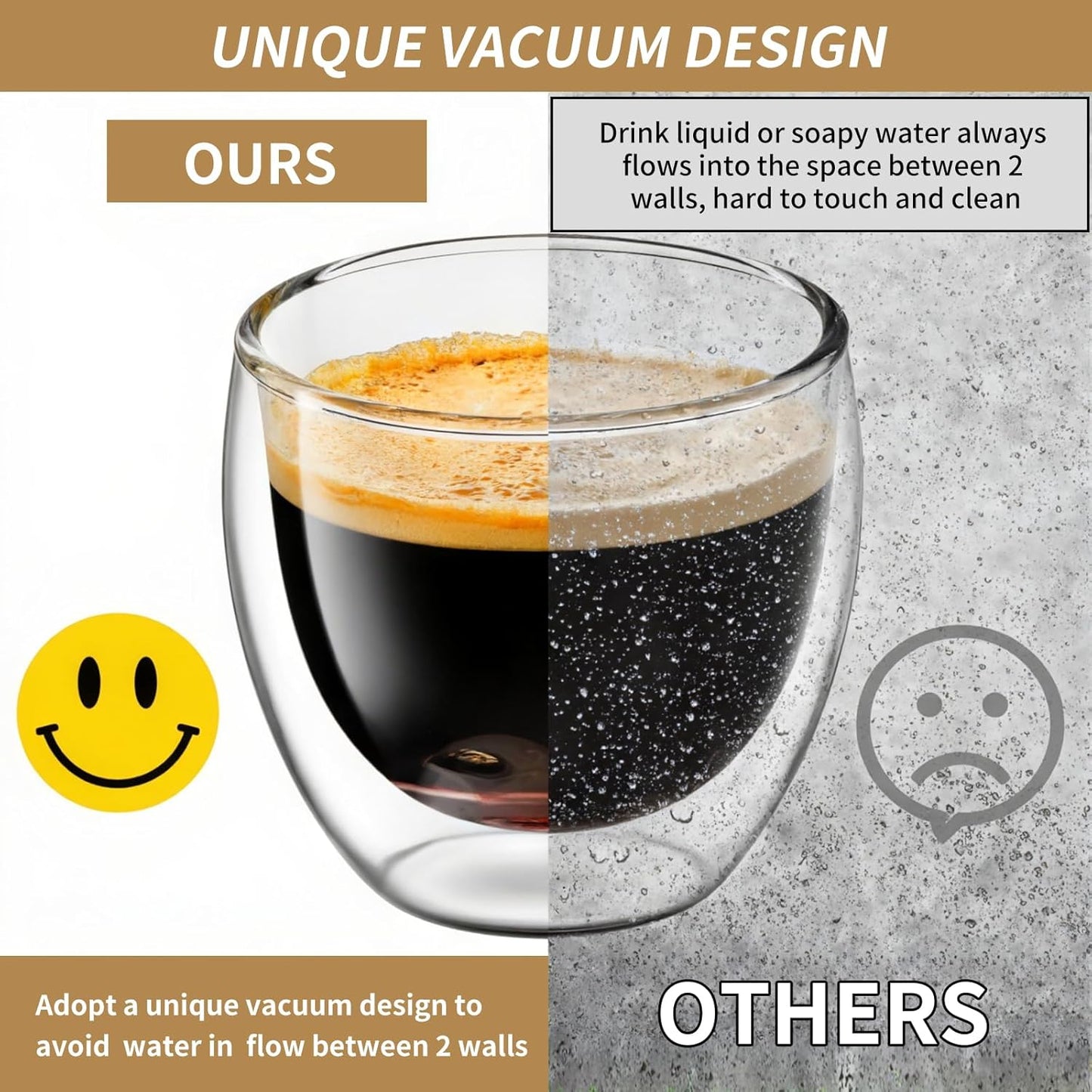 10oz Double Wall Espresso Cups Set of 4, Clear Expresso Shots Cup, Double Wall Insulated Espresso Mugs, 300 ML Tazas de Cafe Expreso, Microwave Dishwasher Safe,Suit for Espresso Machine