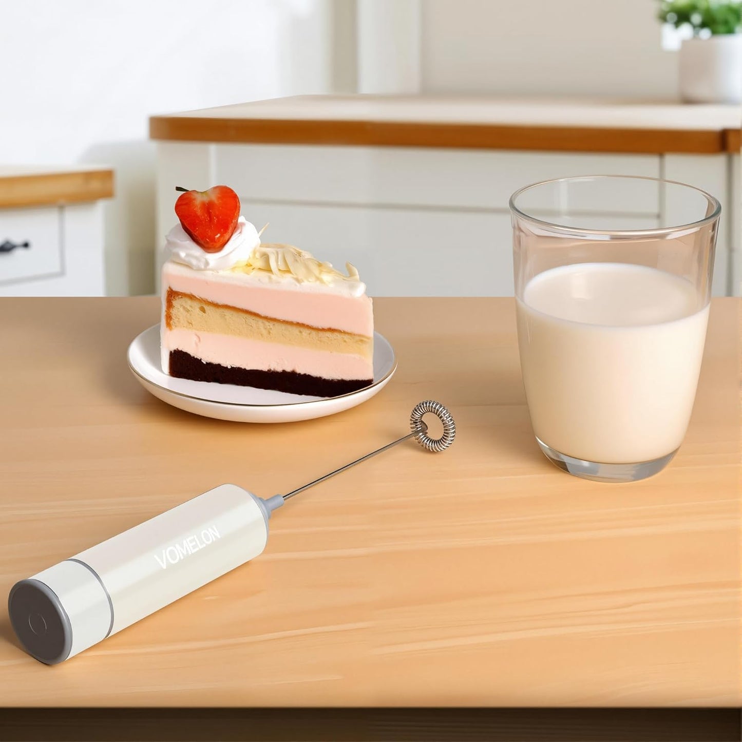 Electric Milk Frother Handheld,Travel Coffee Drink Mixer Batteries Included, 304 Stainless Steel Whisk for latte Cappuccino,Bulletproof Coffee Hot Chocolate,Egg White