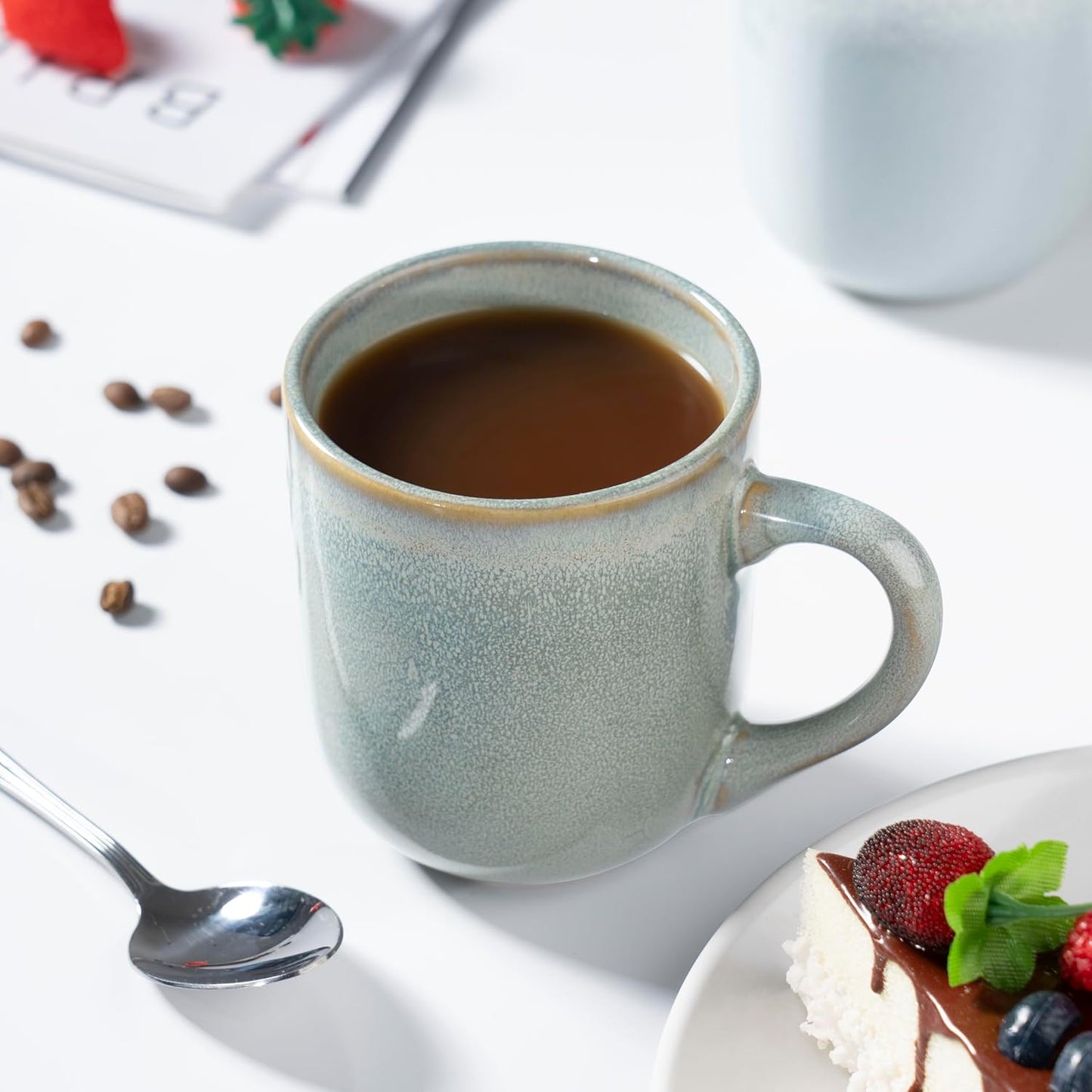 bestone Coffee Mugs Set of 6,12 oz Coffee Mugs, Ceramic Mugs with Handles,Cups Microwave & Dishwasher safe,Vibrant Colors