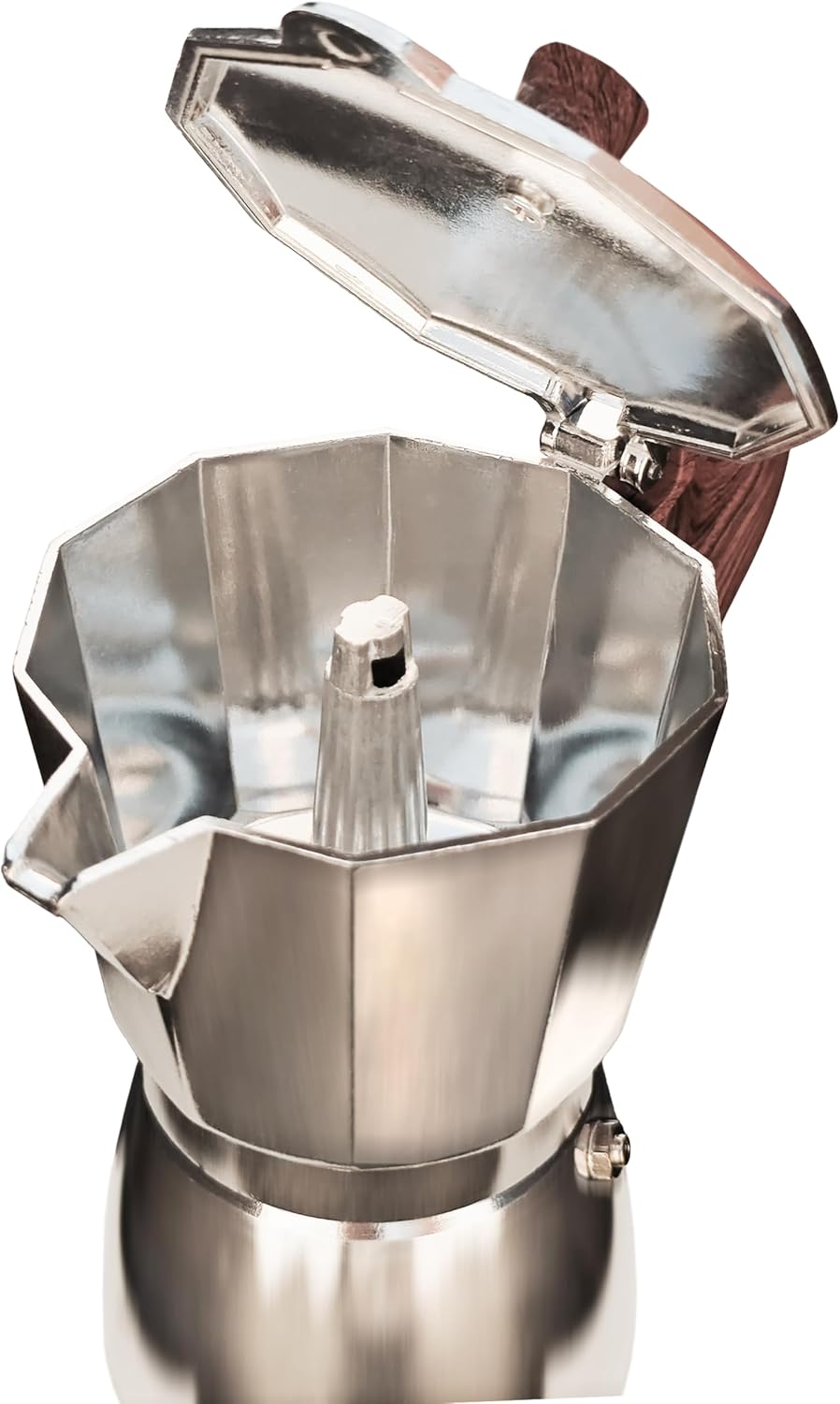 AGOGO Milano Moka pot, Stovetop Espresso maker, Greca Coffee Maker, Stovetop coffee maker and espresso maker percolator With Paper Filter 6 Cup Original Silver