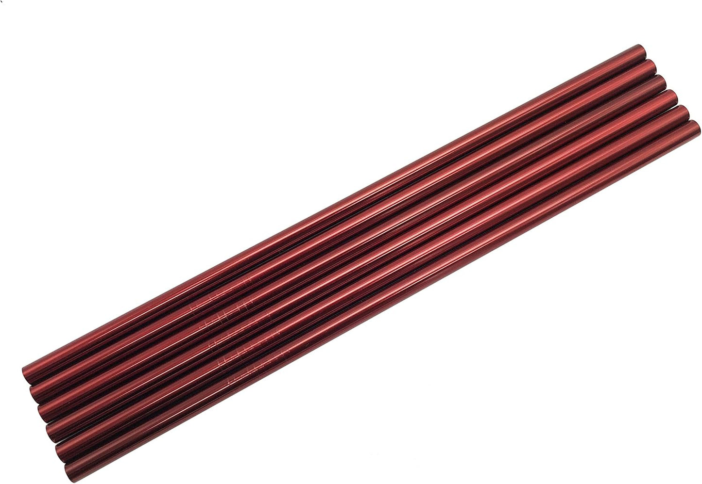 10 Pcs Stainless Steel Straws, Reusable Drinking Straws, Straight Metal Straw Sets with 2 Pcs Cleaning Brushes (8.5 Inch, Red)
