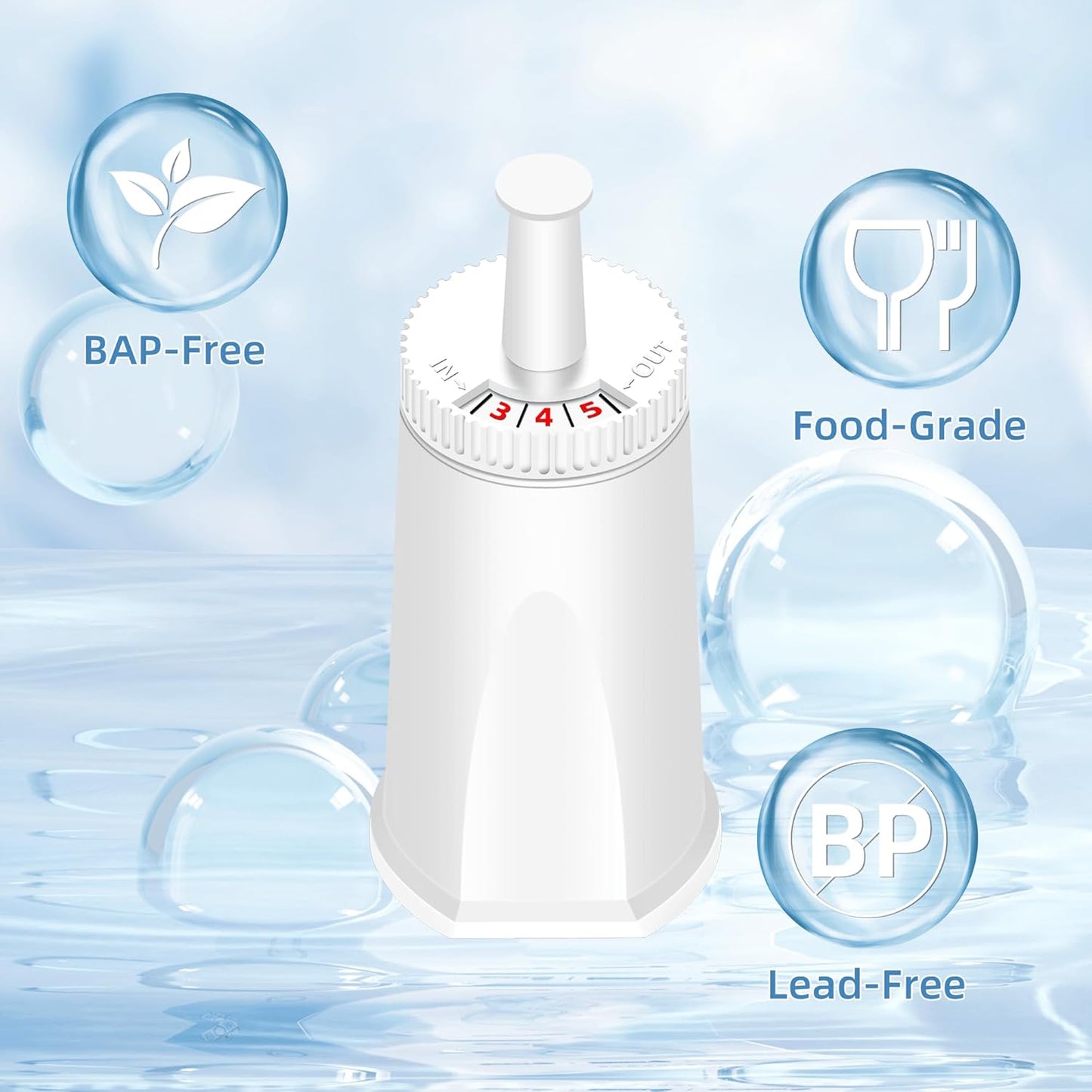 Replacement Water Filter for Breville Espresso Machine, Fit for Breville Barista Touch BES880, Barista Pro BES878, Oracle BES980, Dual Boiler BES920 Bambino ClaroSwiss Sage,2 pack by APPLIANCEMATES