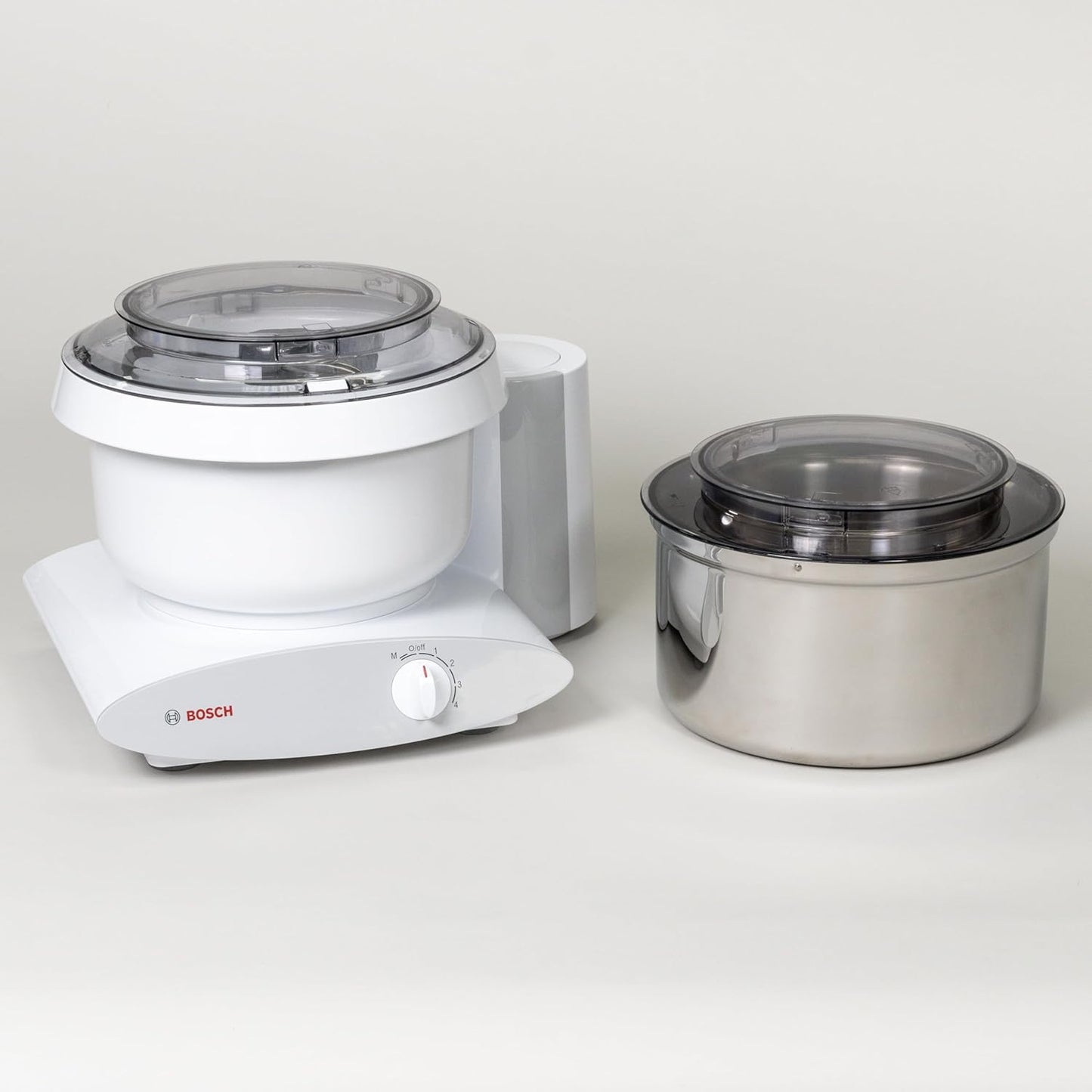 Bosch Universal Plus Stand Mixer - White - with Bottom‑Drive Stainless Steel Bread Bowl, 6.5‑Quart Capacity, 4 Speeds + Pulse, Heavy‑Duty Dough Hook & Dual Whips, Handles 14 lb Dough