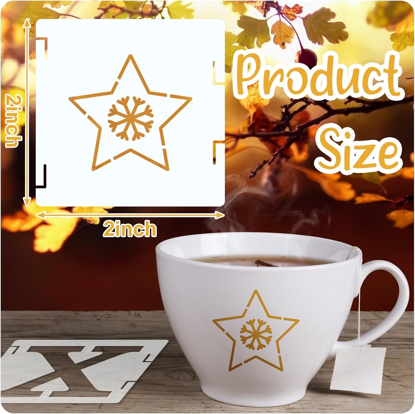 100 Pcs Stencils for Painting on Wood Reusable Stencil Crafts Drawing Templates Holiday Wall Paper for DIY Scrapbook Home 2 x 2 Inch(Alphabet Style)