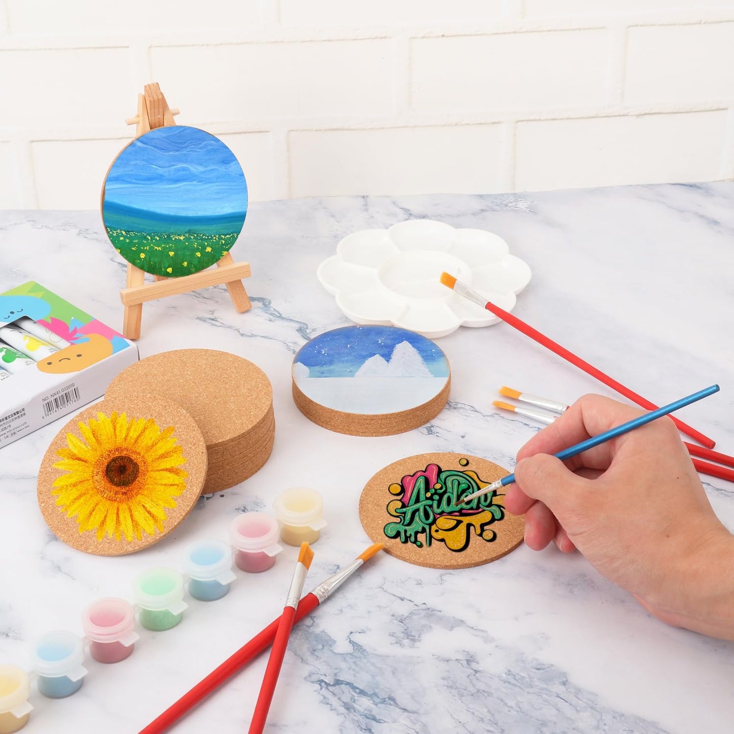 150 Pieces 3.6 Inch Cork Coasters for Drinks, 90 mm Round Cork Coasters, Non-Slip, Heat-Resistant, Absorbent & Reusable, Perfect for DIY Crafts and Home Tabletop Decoration