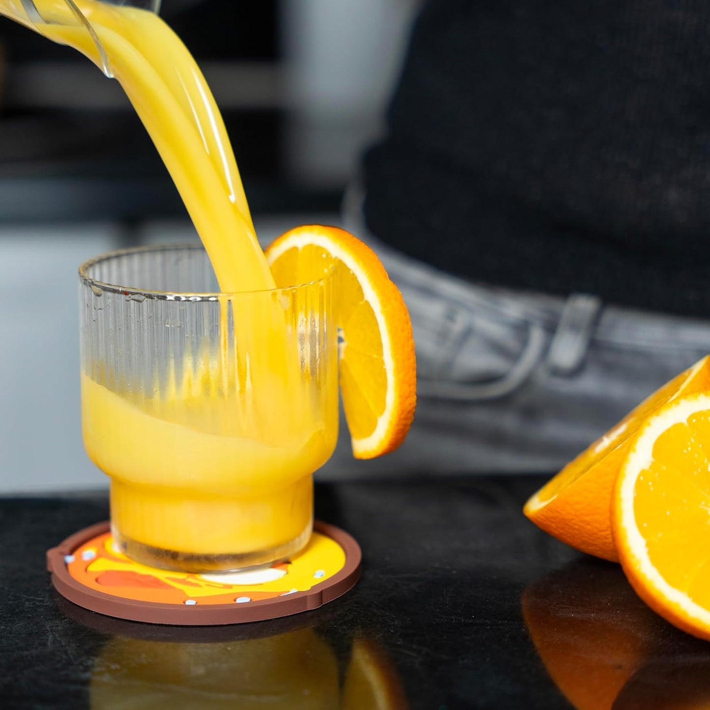 Set of 6 Funny Coasters for Adults, Cute and Fun Birthday Drink Cup Coasters for Table and Office Desk, Cool Party Bar Coaster with Lip for Men and Women, Unique Work Game Gift